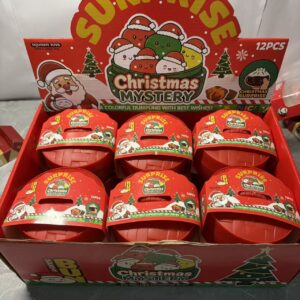 Christmas Steamer Blind Box Squishy Bun Toy 12Pcs/Box TPR Squeeze Stress Relief Fidget Toy for Kids Xmas Party Gift Wholesale
