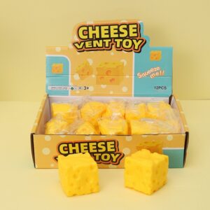 Cute Cheese Squeeze Toy | Soft Squishy Vent Fidget Stress Relief Toy