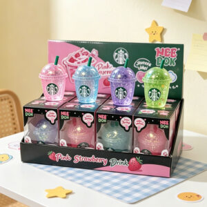 Cute Glitter Bubble Tea Cup Squeeze Toy | Kawaii Drink Cup Fidget Vent Toy