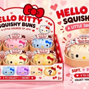Hello Kitty Squishy Dumpling Blind Box Slow Rising Squeeze Toy Kawaii Steamed Bun Stress Relief Fidget Collectible Toy with Secret Chase