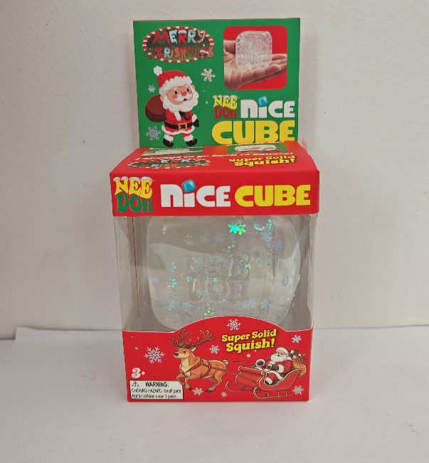 Christmas Nee Doh Nice Cube Fidget Toy Super Solid Squish Candy Cane Snowflake Glitter Slow Rebound Squeeze Sensory ASMR Stress Relief Toy