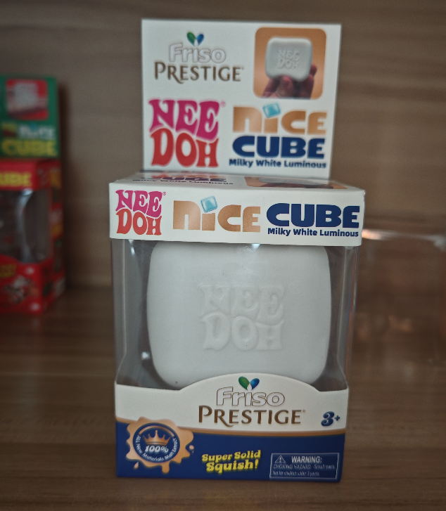 Nee Doh Nice Cube Glow Fidget Toy Super Solid Squish Coffee Milky White Luminous Slow Rebound Squeeze Sensory ASMR Stress Relief Toy
