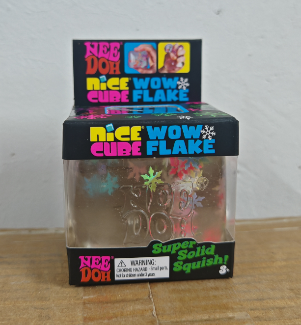 Nee Doh Nice Cube Wow Flake Fidget Toy Super Solid Squish Colorful Snowflake Glitter Slow Rebound Squeeze Sensory ASMR Stress Relief Toy