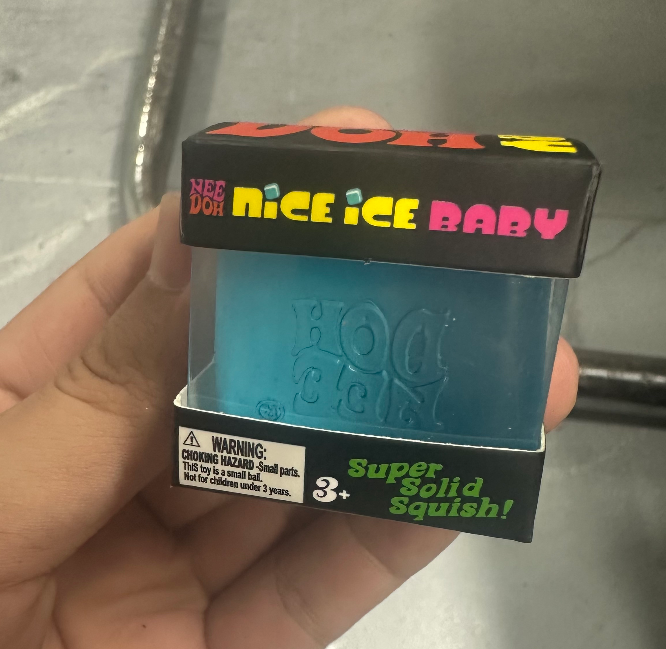 Nee Doh Nice Ice Baby Fidget Toy Super Solid Squish Transparent Ice Cube Slow Rebound Squeeze Sensory ASMR Stress Relief Toy