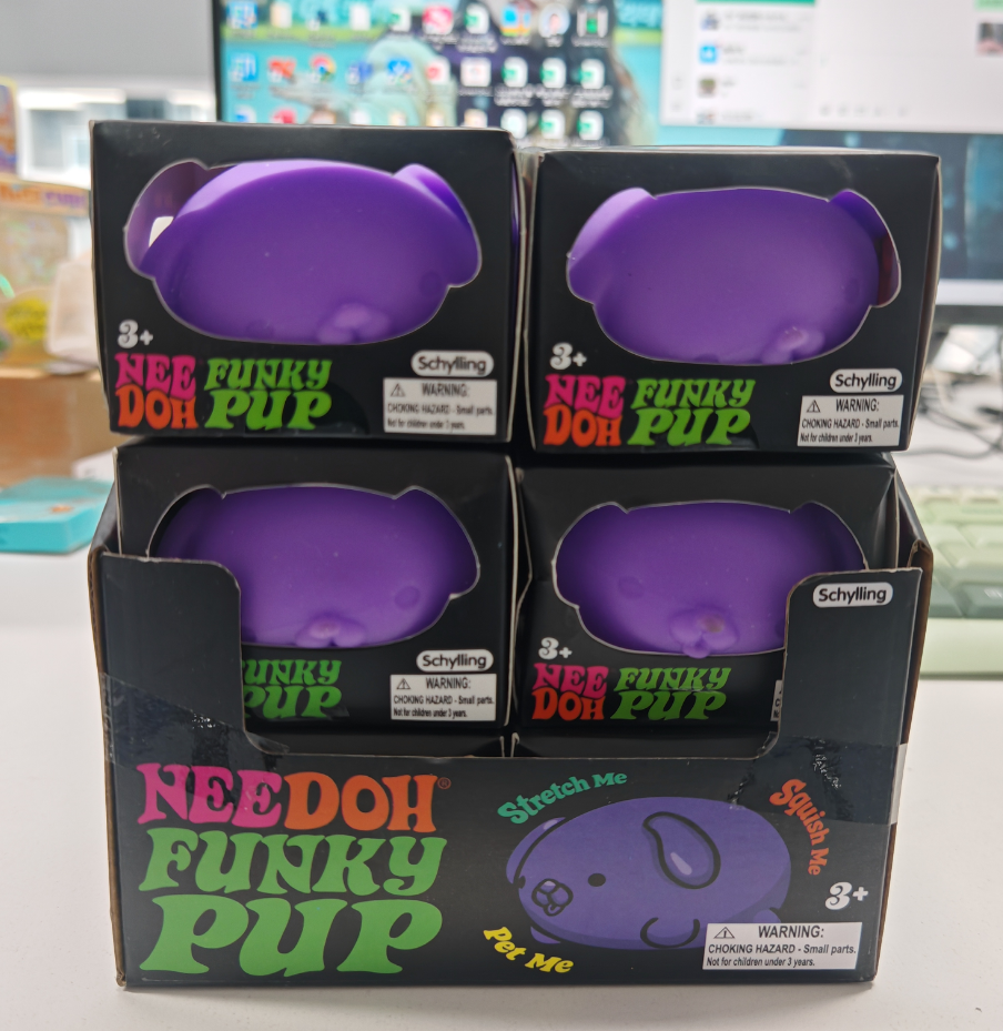 Nee Doh Funky Pup Fidget Toy Cute Puppy Head Slow Rebound Stretch Squeeze Sensory ASMR Stress Relief Toy