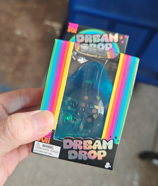 Nee Doh Dream Drop Glitter Fidget Toy Transparent Water Drop Slow Rebound Squeeze ASMR Stress Relief Toy