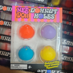 Nee Doh Dohnut Holes 4 Pack Fidget Balls Donut Shape Sprinkle Squeeze Slow Rebound ASMR Stress Relief Toy Set view 1