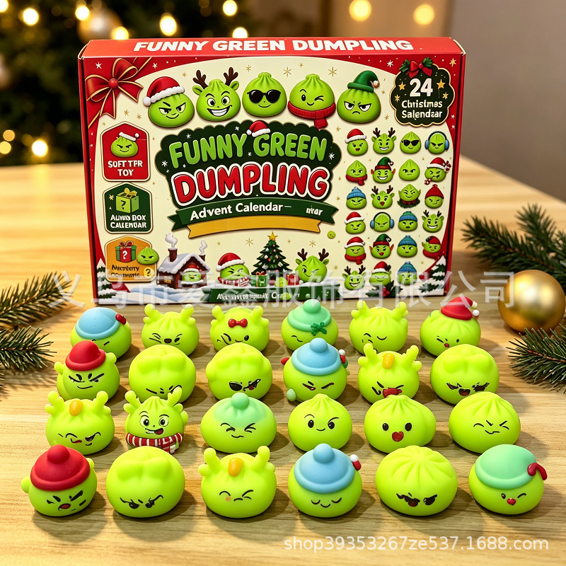 Christmas Mystery Dumpling 24-day Countdown Calendar Blind Box Squishy Stress Relief Toy
