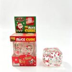 Needoh Xmas Glitter Cube Squeeze Fidget Toy, Transparent Snowflake Gel Square Squish Toy, Christmas Sensory Stress Relief Holiday Gift view 3