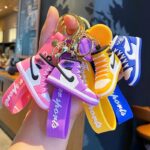AJ basketball shoes keychain hanger for sports shoes, creative car bag hanging ornament, small gift shoe model view 1