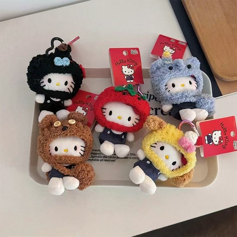 Cute headband Christmas kitty cat bag keychain pendant plush doll keychain small pendant figurine gift kitty