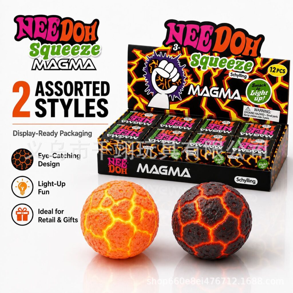 NeeDoh glowing lava ball squeeze-and-joy stress-relieving toy sensory release gadget stress-relieving toy release flour