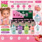 Best-selling transparent-shell milk tea cup from Starbucks Needoh malt sugar squeeze toy with soft rebounding feature for stress relief. view 1
