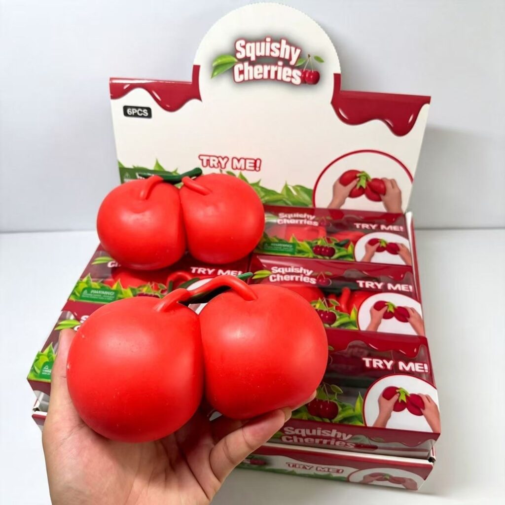 New Simulation Cherry Squeeze Toy Quick-rebound Internet-famous Toy Stress Relief Tool Hot-selling Decompression Toy
