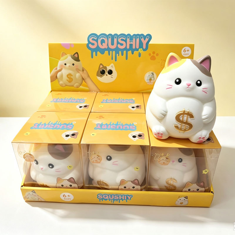 Hot-selling Ultra-soft Simulation Giant Lucky Cat Squeeze Toy Stress Relief Toy