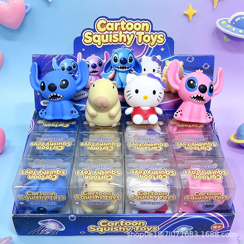 In-stock Sanrio Building Block Squishy Toy Stitch Stress Relief Creative Slow-rebound Squeeze Toy