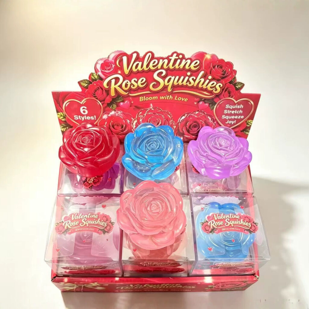 Valentine Rose Squishy Fidget Toy Valentine’s Day Rose Squishy | Transparent Floral Fidget Stress Toy