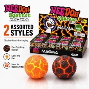 NeeDoh Glow in the Dark Lava Ball Squeeze Toy Decompression Sensory Fidget Toy Stress Relief Flour-filled Toy