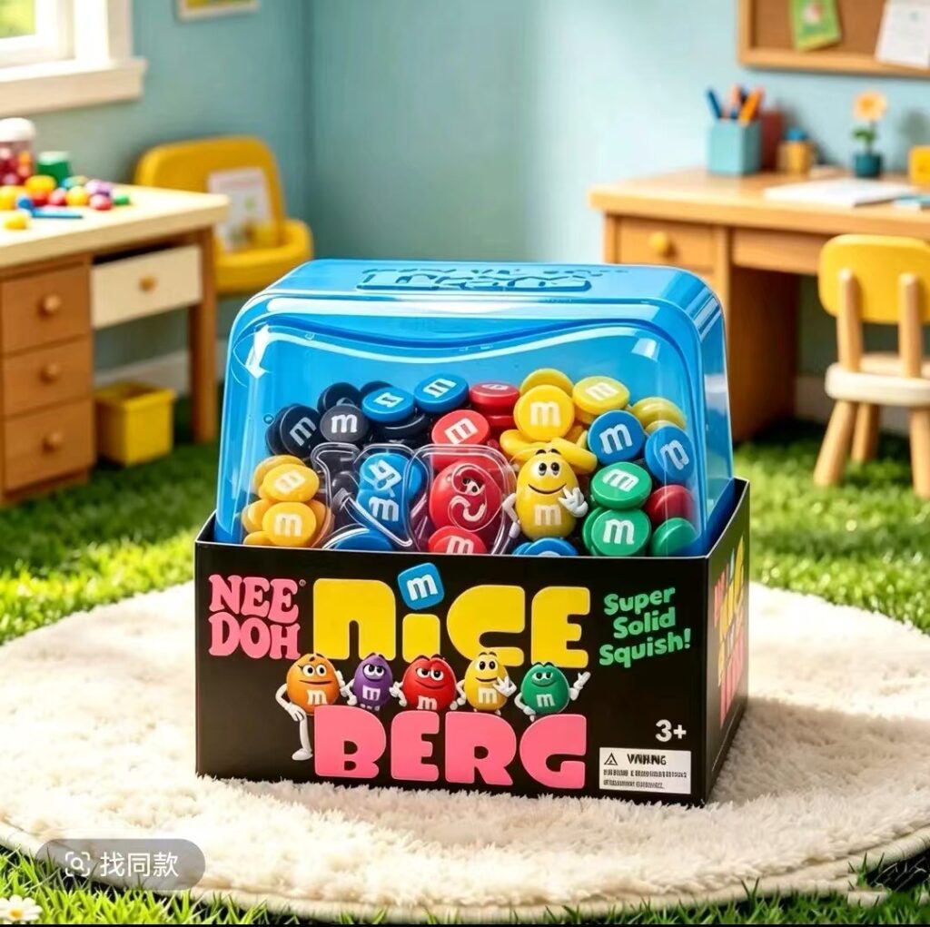 Needoh Nice Squeeze M&M Cube TPR Stress Relief Venting Children's Educational Sensory Toy