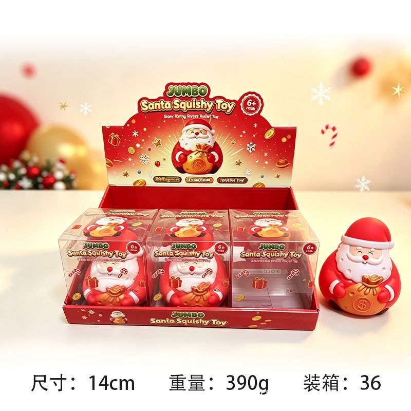 Christmas Giant Santa Claus Squishy Toy, Soft Flour Filled Slow Rebound Stress Squeeze Fidget Toy