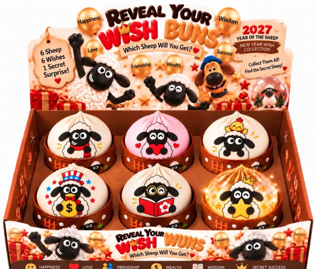 2027 New Year Wish Bun Blind Box Squishy Toy, Slow Rising Soft Squeeze Stress Relief Fidget Toy, Collectible Surprise Gift
