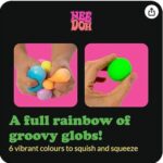 Best-selling stress-relieving toys: Needoh Rainbow Color Stress Relief Ball Playset - Mini Sensory Squeezing Toy Set view 4