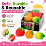 Needoh Triple-Packed Fruit Party Playset - A Fun Toy for Stress Relief with Slow Recovery Sensory Compression on Fingertips - Flour Powder view 4