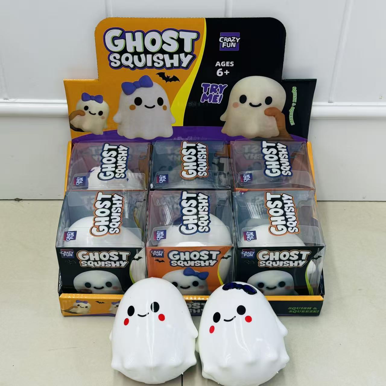 Halloween Ghost Squishy Toy, Soft Flour Filled Slow Rebound Stress Squeeze Fidget Toy