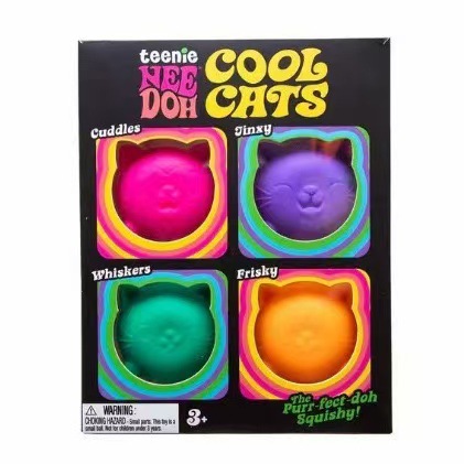 NeeDoh Teenie Cool Cats Soft And Cute Mini Fidget Toy Set