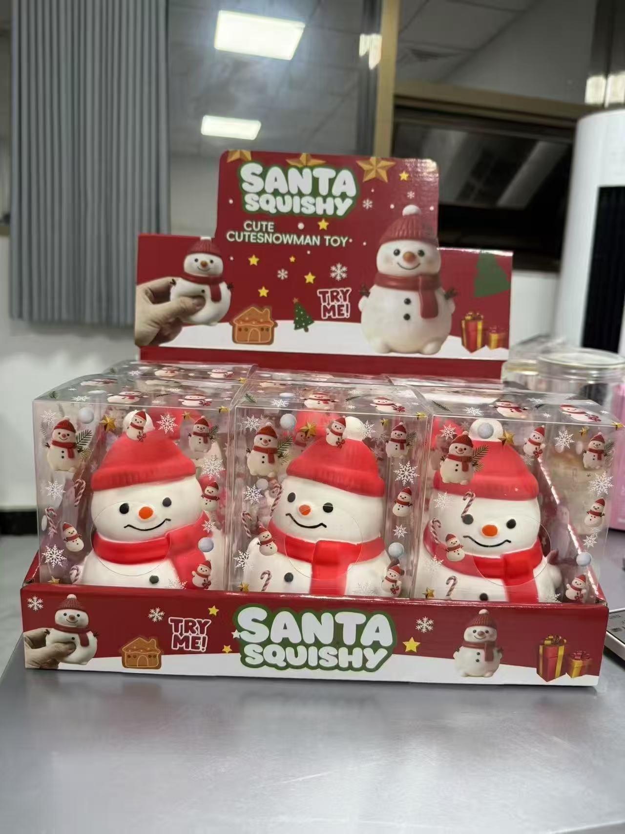 Christmas Snowman Squishy Toy, Soft Flour Filled Slow Rebound Stress Squeeze Fidget Toy