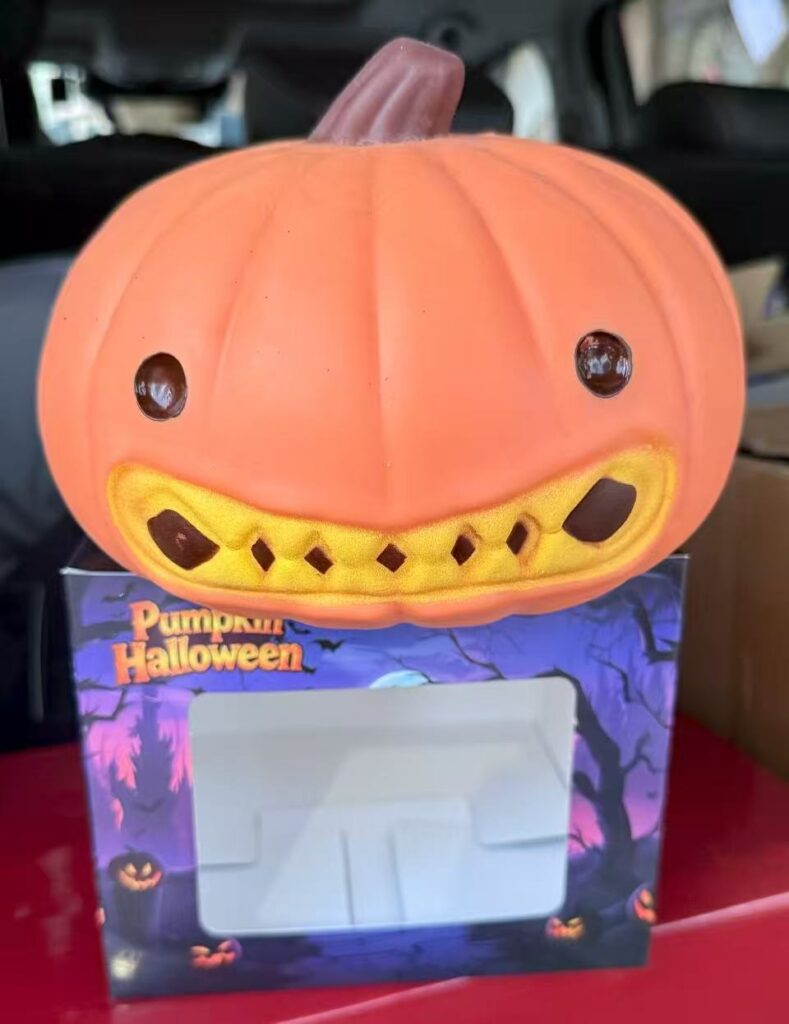 Spooky Pumpkin Face Squishy Toy, Soft Flour Filling, Halloween Fidget Squeeze Toy