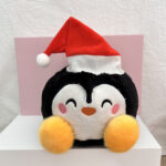 Christmas Round Plush Toy, Cute Cartoon Santa Penguin Reindeer Elf Stuffed Doll, Soft Holiday Throw Pillow Xmas Gift for Kids view 5