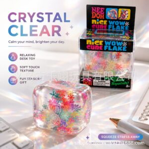 NeeDoh squishy snowflake cube maltose glitter ice cube slow-rebound squishy stress relief Christmas decompression toy