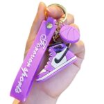 AJ basketball shoes keychain hanger for sports shoes, creative car bag hanging ornament, small gift shoe model view 3