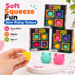 Teenie NeeDoh Cool Cats Bears Pigs Squish Set 4 Pack Cute Animal Head Soft Doh Squeeze Toy Stress Relief Sensory Fidget Toy Gift Box view 3