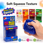 NeeDoh Nice Cube Soda Style Squish, Assorted Drink Logo Transparent Maltose Gel Squeeze Cube, Viral TikTok Stress Relief Fidget Sensory Toy, Super Solid Squish for Collection Gift view 2