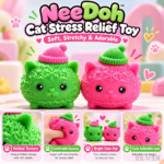 NeeDoh Knittens Squeeze Toy, Cute Knit Look Kitten Squishy with Beanie Hat, Slow Rising Super Soft Stress Relief Sensory Fidget Toy, Gitable Animal Squish Gift for Kids Adults view 5