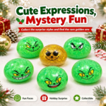 Christmas Mystery Squishy Bun, Grinch Themed Slow Rising Surprise Blind Box Squeeze Ball, Assorted Funny Face Stress Relief Fidget Toy, 12PCS Display Pack, Holiday Collectible Gift & Stocking Stuffer for Kids view 4