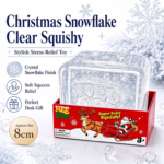 NeeDoh Nice Cube Christmas Snowflake Clear Squishy, Crystal Snowflake Transparent Squeeze Cube, Super Solid Squish Stress Relief Fidget Sensory Toy, Christmas Holiday Desk Gift for Kids Adults view 1
