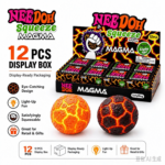 NeeDoh Magma Light Up Squeeze Ball, Lava Crack Texture Glowing LED Stress Relief Fidget Toy, Smack Light Up Sensory Squeeze Ball, 2 Assorted Styles for Retail Display & Gift view 4