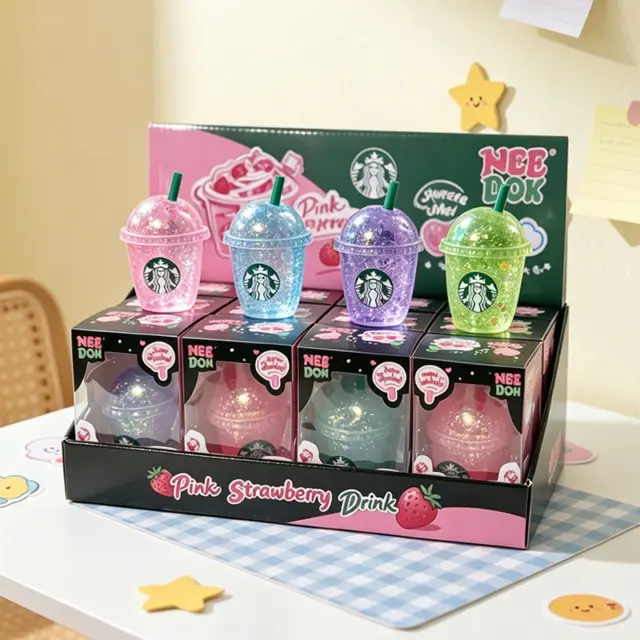 Cute Glitter Bubble Tea Cup Squeeze Toy | Kawaii Drink Cup Fidget Vent Toy