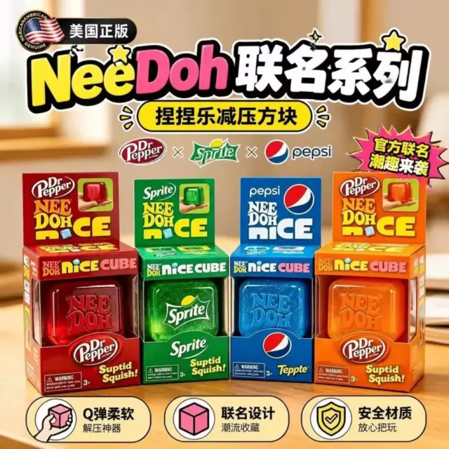 NeeDoh Maltose Stress-Relieving Ice Cube Nice Cube Schylling Squeezing Fun Stress Relief Sensory Compression